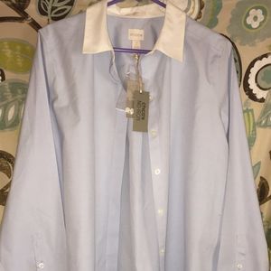 Chico's No Iron Fairview Blue Button Down Blouse